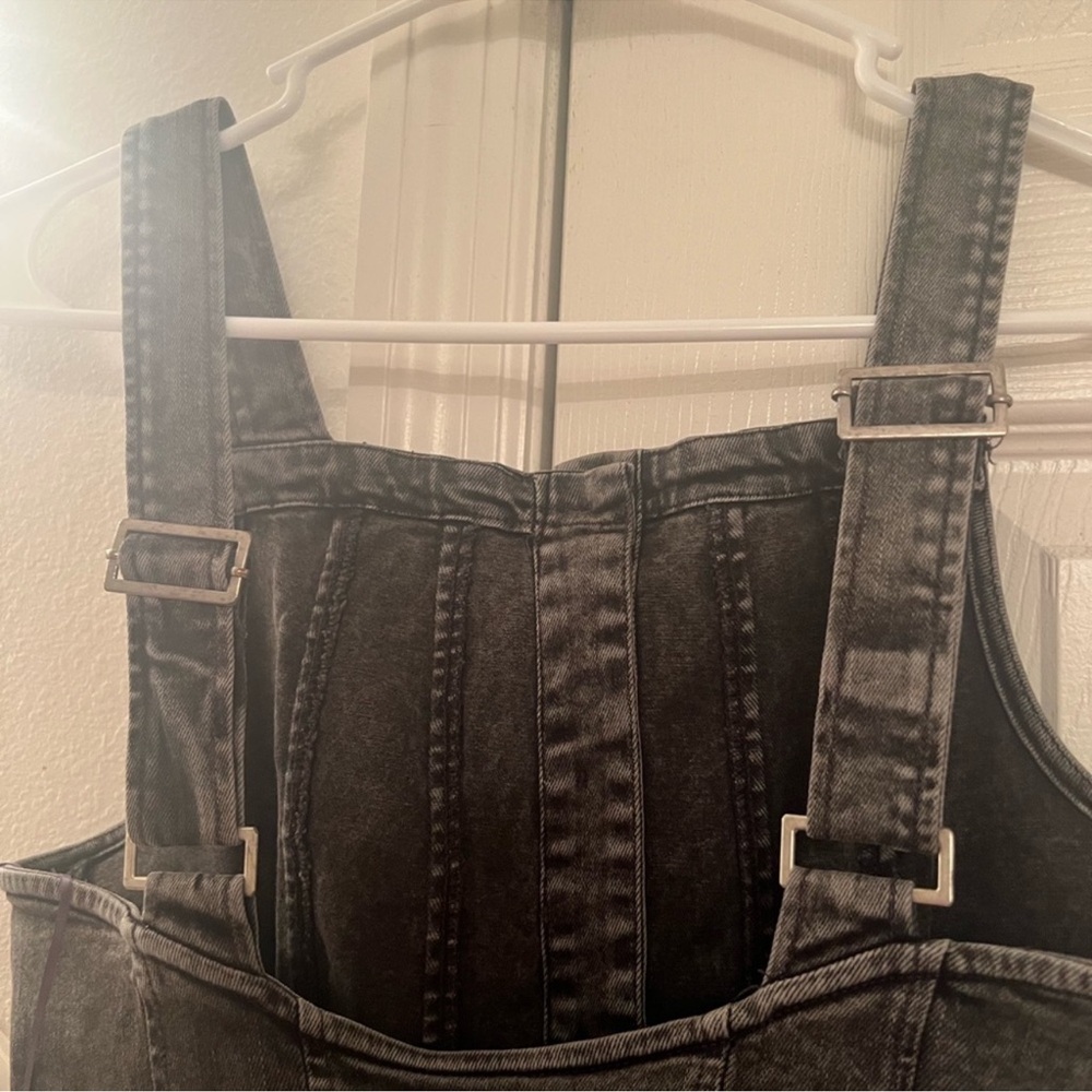 Free People Gimme More Denim Mini Fit & Flare Dress - Picture 9 of 10